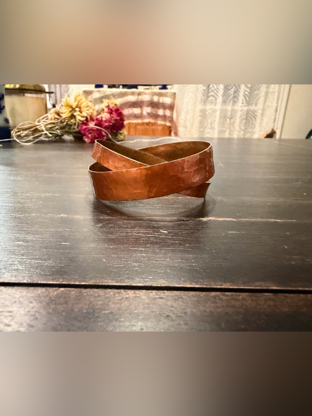 Hammered Copper Cuff Bracelet